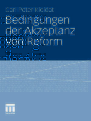 cover image of Bedingungen der Akzeptanz von Reform